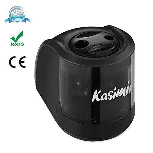 Electric Pencil Sharpener Kasimir with 2 Different Holes Mechanical Battery Operated Automatic Sharpener Great for Drawing Pencils Kids Adults Artists Teachers Home Classroom Office School