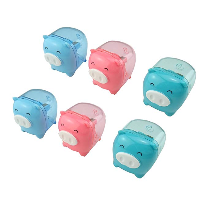 Honbay 6 PCS Cute Happy Pig Pencil Sharpener