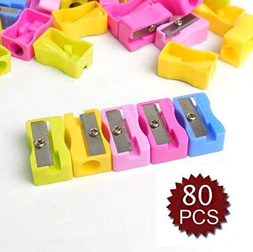 Fireboomoon 80pcs Plastic Pencil Sharpener-Assorted Colors