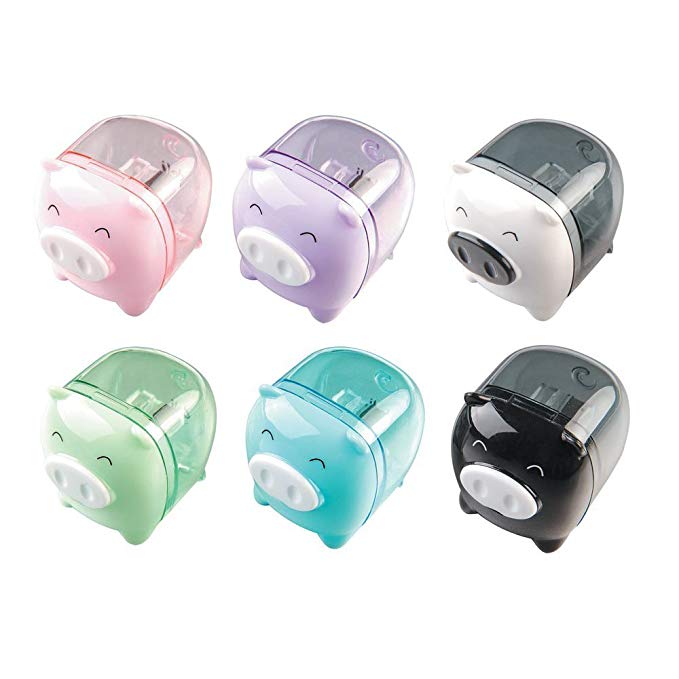 Deli 6-pack Mini Pencil Sharpener Cartoon Pig Style