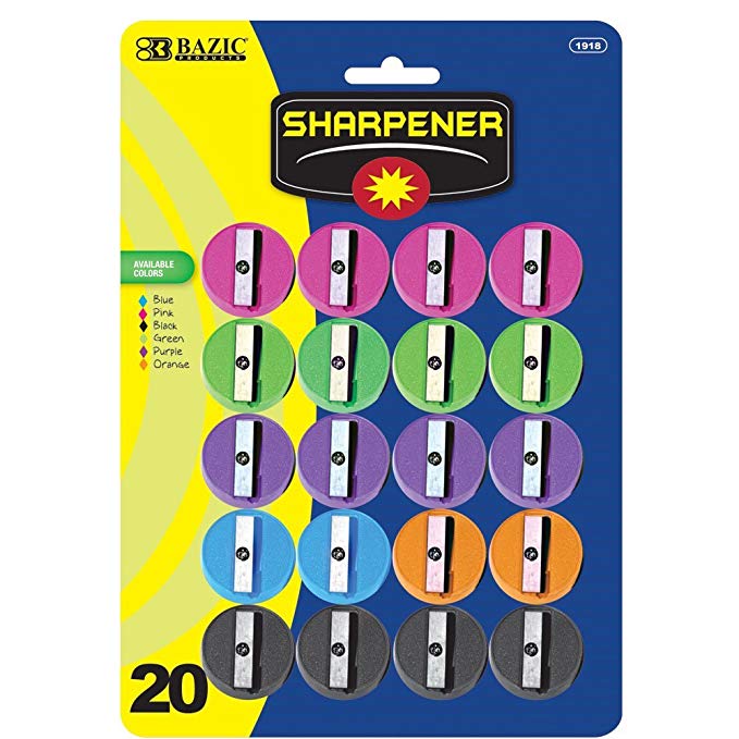 BAZIC Round Pencil Sharpener (20/Pack) (Case of 144) (1918-144)