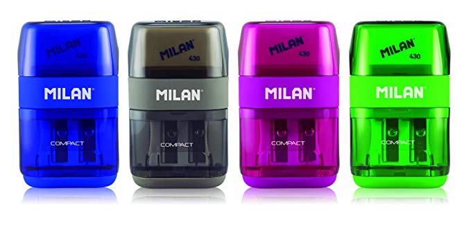 Milan Compact Sharpener-Eraser, Display of 16