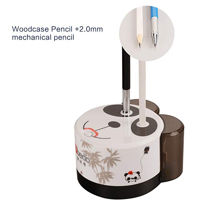 UBEDO electric pencil sharpener with heavy duty for classroom, USB plug in, fast sharpened by helical blade, used for both woodcase pencil and 2mm mechanical pencil.