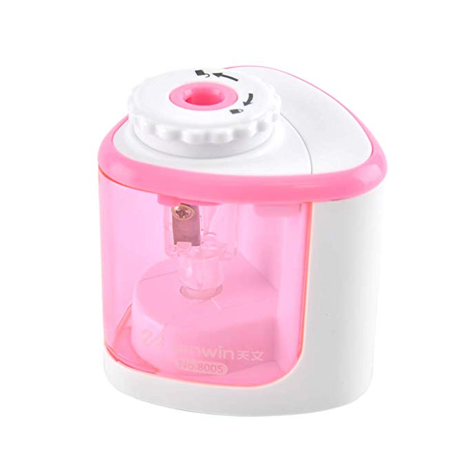 Electric Pencil Sharpener Heavy duty Blades Durable and Portable Automatic Sharpens All Pencils for School Kids Children Home Office Studio (PINK)