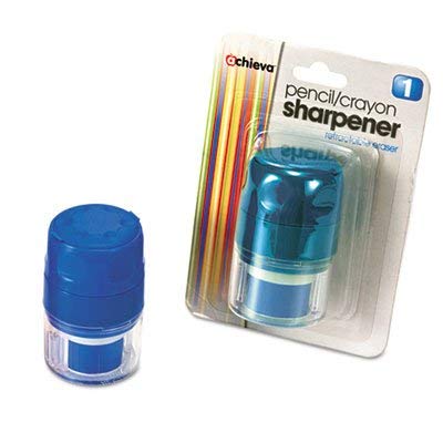 Officemate Twin Pencil/Crayon Sharpener with Cap, Blue