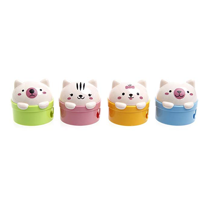 Ladaidra 1Pc Pencil Sharpener with 2 Holes Cute Animal Bear Shape Manual Stationary Gift School Office Supplies For Kids Boys Girls Adults Women Men