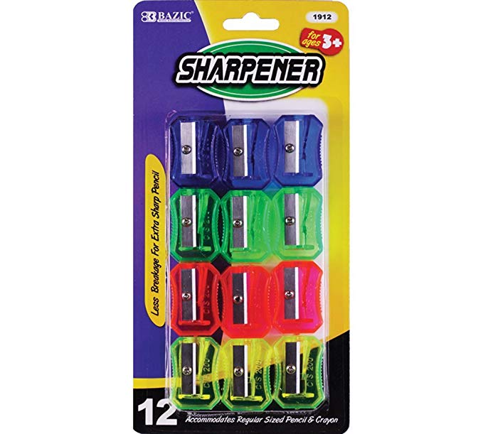 BAZIC Transparent Square Pencil Sharpener (12/pack)