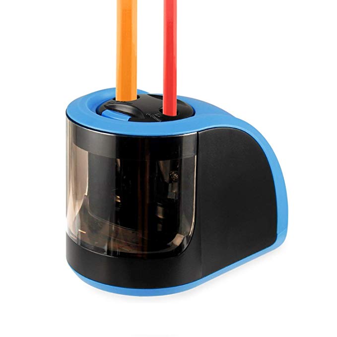 Electric Pencil Sharpener, KKTICK 2-Hole USB or Battery Operated Pencil Sharpener for No.2 and Colored Pencils, Portable Small Sharpener Best for Kids Office Classroom Artists