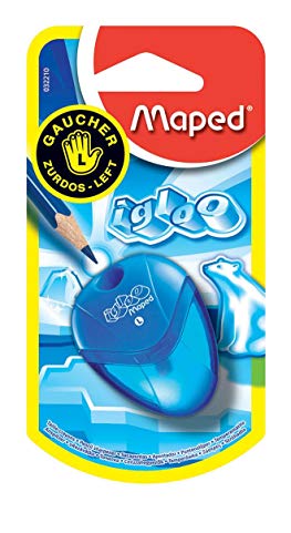 Maped I-Gloo Left-Handed 1 Hole Pencil Sharpener, Assorted Colors (032210)