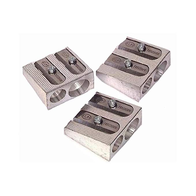 KUM Metal 2-Hole Pencil Sharpener, 12 Count Box (KUM-410-12)