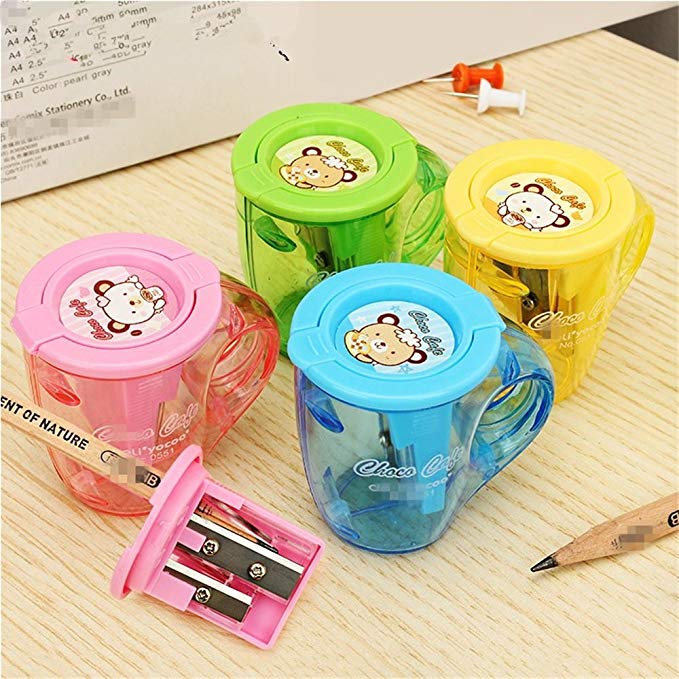 5PCS A Set Kawaii Cute Lovely Small cup Shape Manual Pencil Sharpeners Random Color Shipping For Students school supplies papelaria