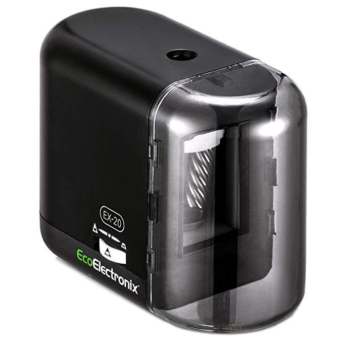 EX-20 Electric Pencil Sharpener - Battery and AC Powered (Adapter Included), For Standard & Artistic Sharpening, Ideal For No. 2 and Colored Pencils (Artist Drawing, Coloring), Compact Durable Design