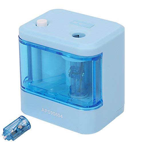 M&G Electric Pencil Sharpener-Battery Operated (No Wire)-Small and Durable-Ideal For No.2 and Colored Pencils (Drawing, Coloring)-Kid Friendly-Artist , Students , Blue (APS95604)