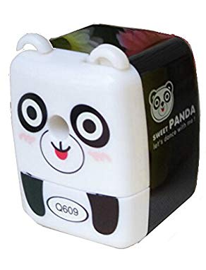 SUKRAGRAHA Manual Pencil Sharpener for Office Home School Use Panda Black White