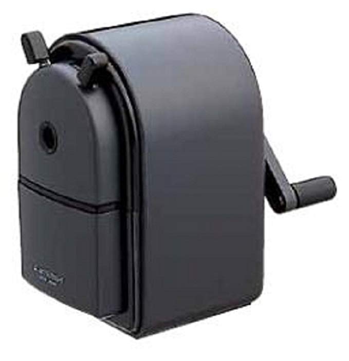 Uni KH-20 Hand Crank Wooden Pencil Sharpener - Black