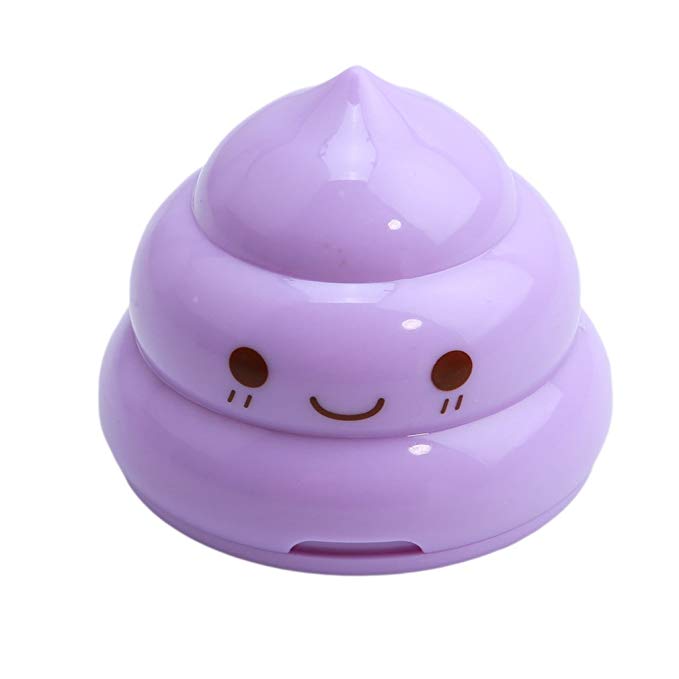 HS Funny Poop Shaped Double Hole Pencil Sharpeners Cute Stationery School Prize for Kids (Purple)