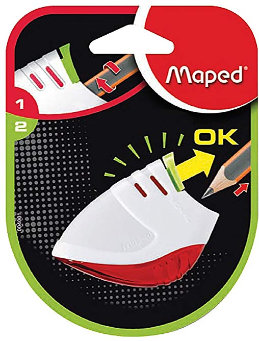 Maped Stop Signal 1 Hole Sharpener, Assorted Colors (004001ST)