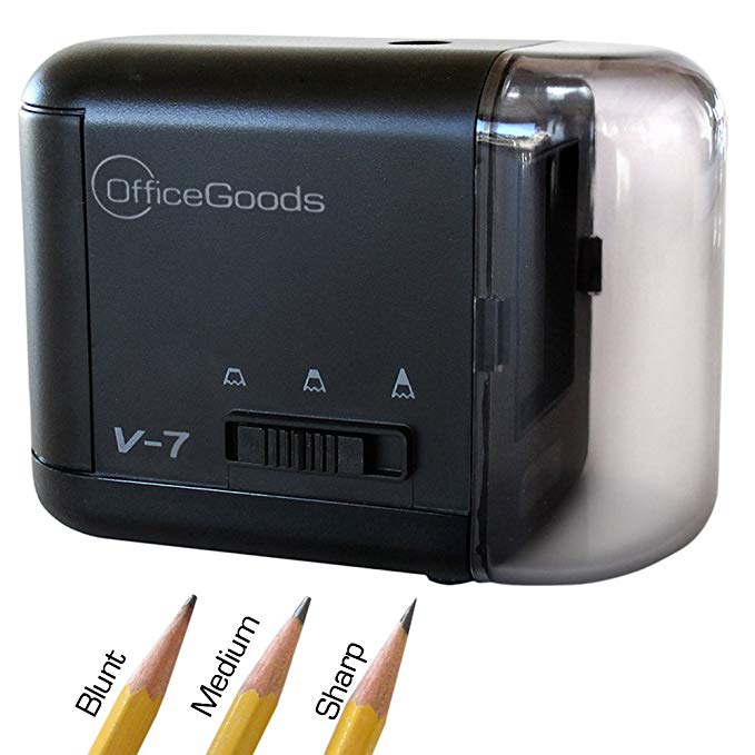 Electric & Battery Operated Pencil Sharpener - for Home Office & School, Sharpens Evenly Every Time, Great for Everyone that Wants the Perfect Point (Black)