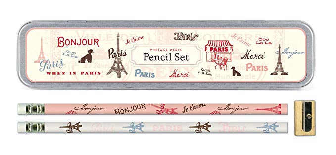 Cavallini Vintage Paris 10 Pencils and 1 Sharpener