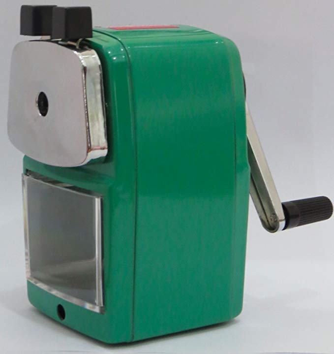 Original Classroom Friendly Pencil Sharpener, Green, Quiet Classroom, Manual