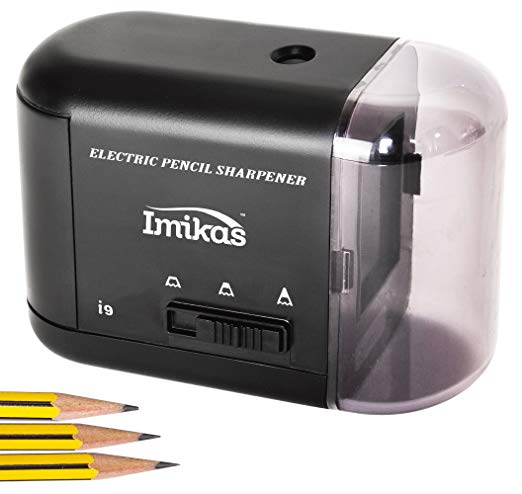 Pencil Sharpener, Premium Electric Mechanical & Battery Operated Sharpener For Kids School, Office Art & Craft From ImiKas, Better Than Manual Pencil Sharpener, Sharpen Your Pencils now Hassle Free!