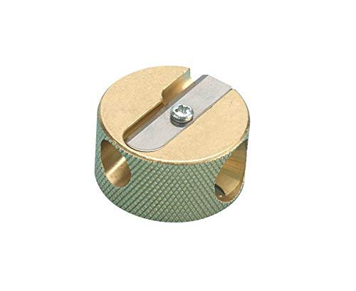 Alvin 9867 Solid Brass Double-Hole Round Pencil Sharpener