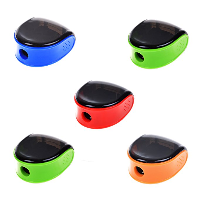 Cosmos 5 PCS Random Color Plastic Manual Pencil Sharpener